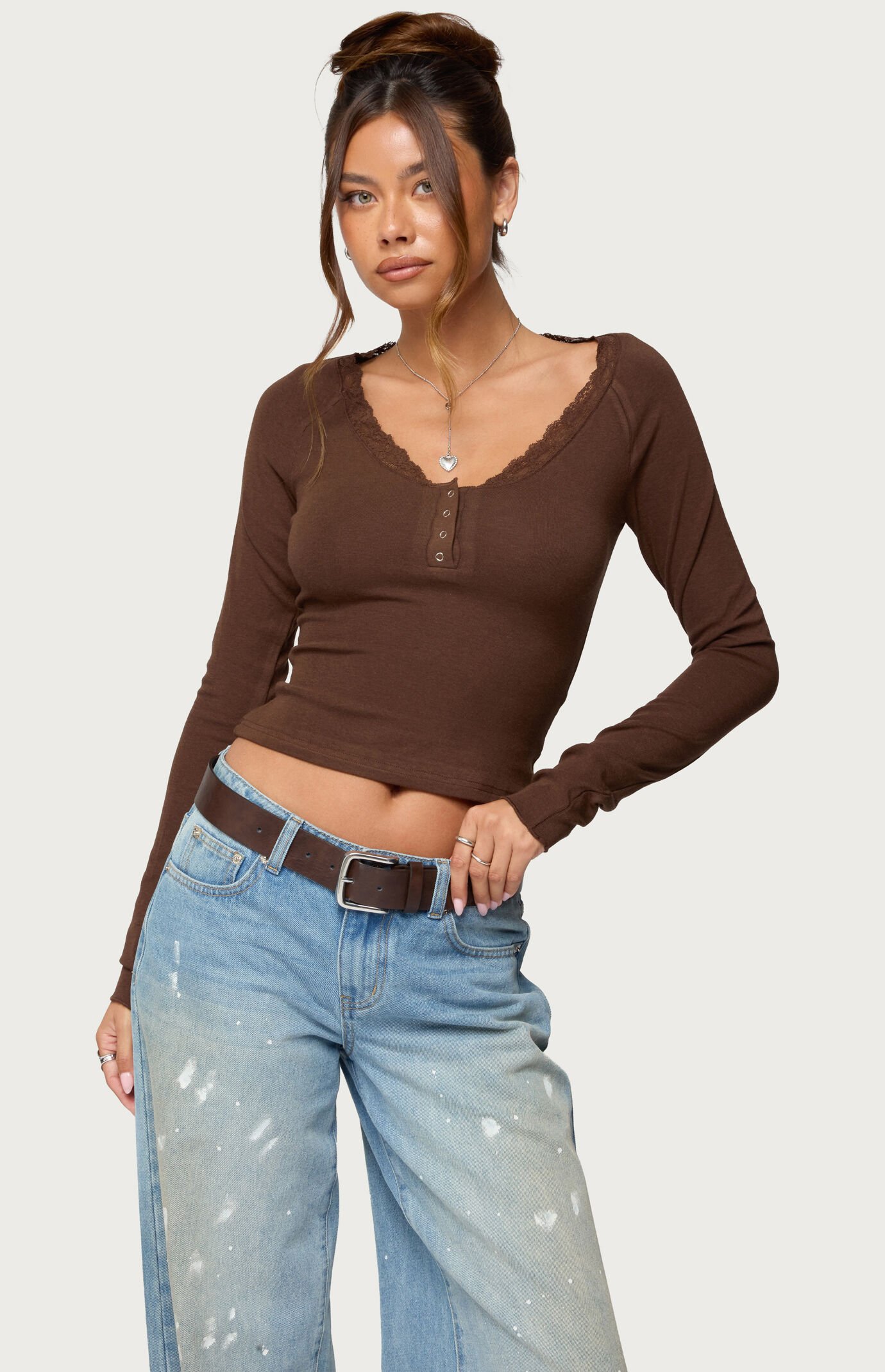 Edikted Shanah Lacey Henley Top