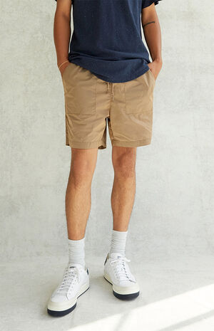Tan Chad Nylon Volley Shorts Tan Chad Nylon Volley Shorts image number null