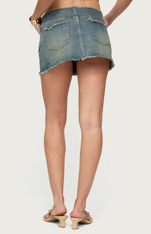 Levana Distressed Denim Mini Skirt image number 3