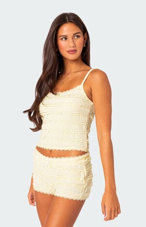 Lucy Ruffled Lace Tank Top image number 1