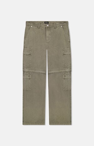 Flint Grey Baggy Zip Off Cargo Pants image number 1