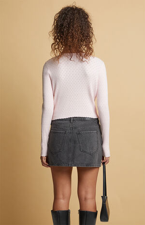 Mona Pointelle V-Neck Sweater image number 4