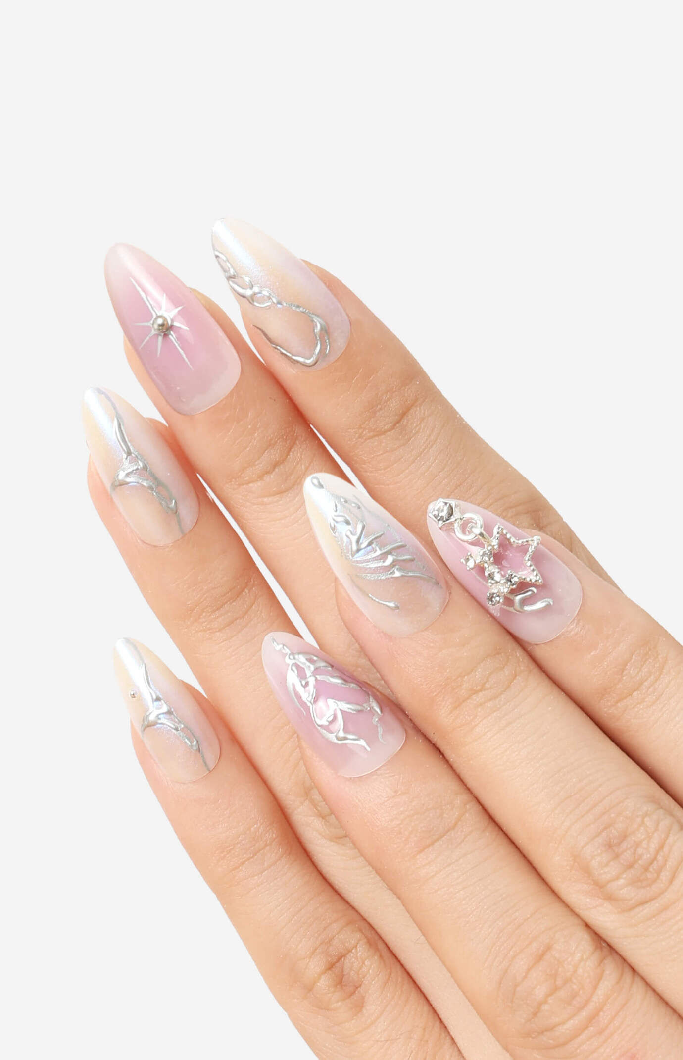 NEVER HAVE I EVER Fairy Wings Almond Press-On Nails