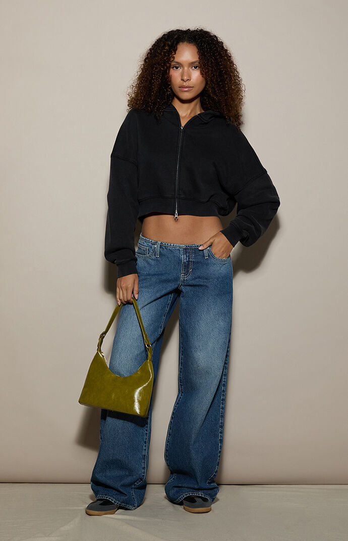 Pacsun Ultra Soft Fleece Cropped Zip Up Hoodie | Pacsun