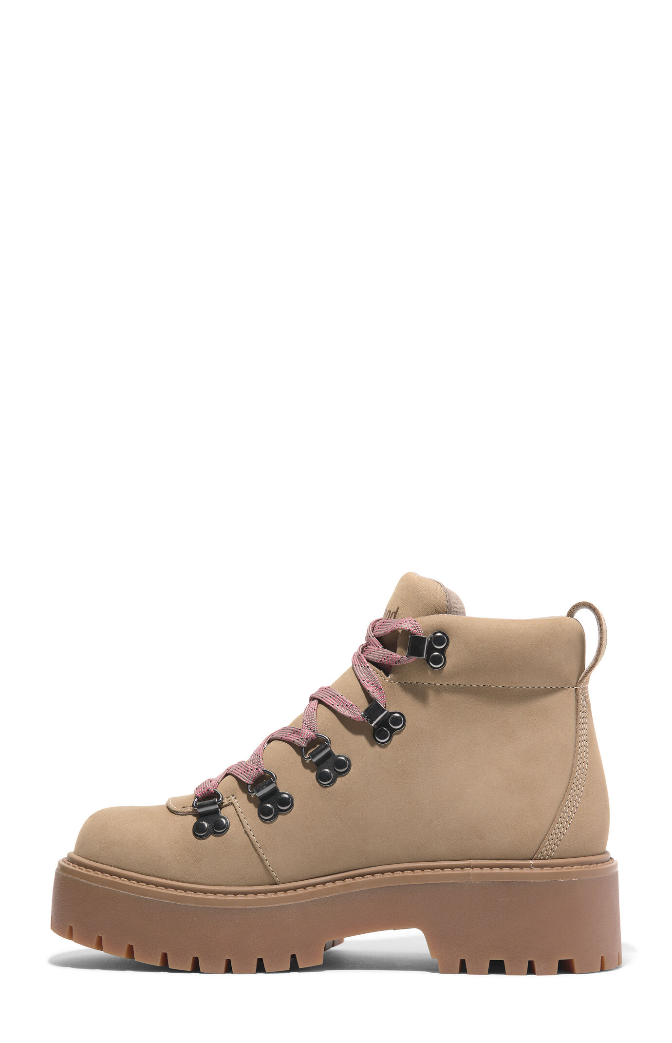 Timberland Women's Beige Nubuck Stone Street Mid Lace-Up Boots