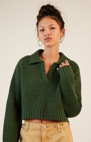 Gabriela Waffle Knit Collared Sweater image number 2