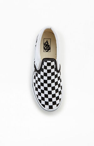 Kids Black & White Checker Classic Slip-On Shoes image number 5