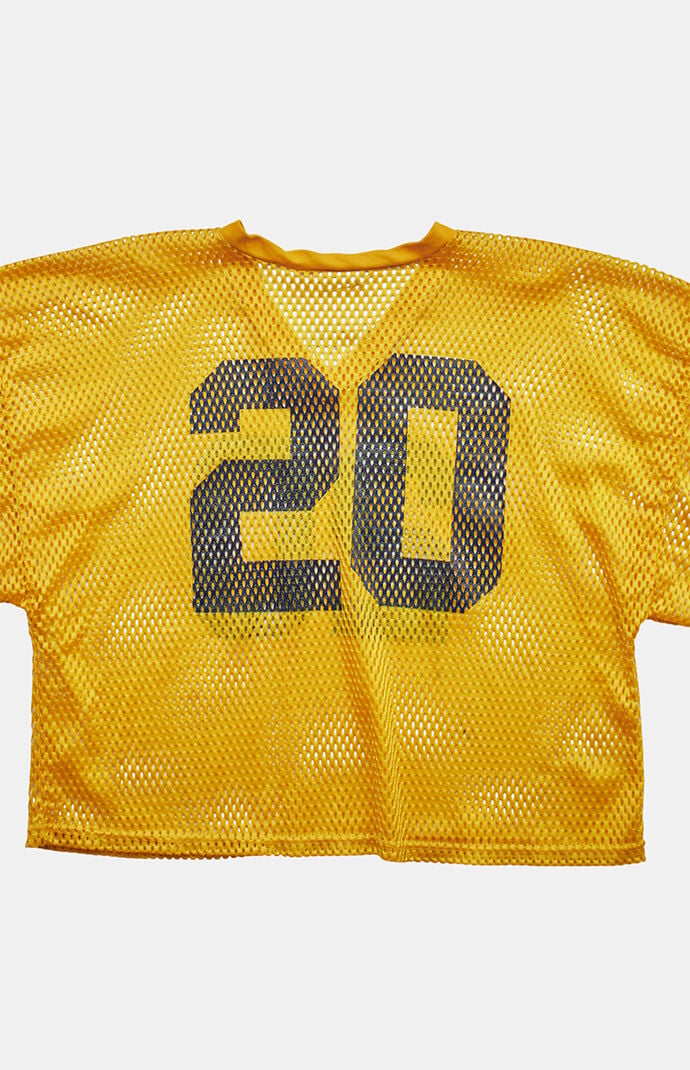 PS VINTAGE 90s 20 Mesh V-neck Cropped Graphic Top