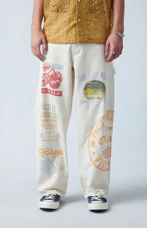 Baggy Big Time Printed Carpenter Jeans image number 1