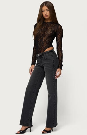 Rosalinda Sheer Lace Bodysuit image number 4