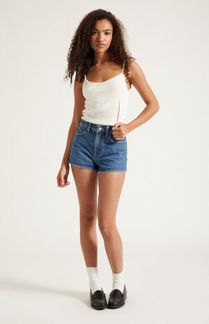 Ivy High Waisted Denim Festival Shorts Indigo image number 6