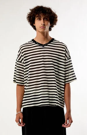 Striped Mesh Football Jersey image number 1