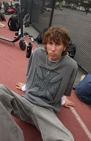 Cutoff Waffle Knit T-Shirt image number 3