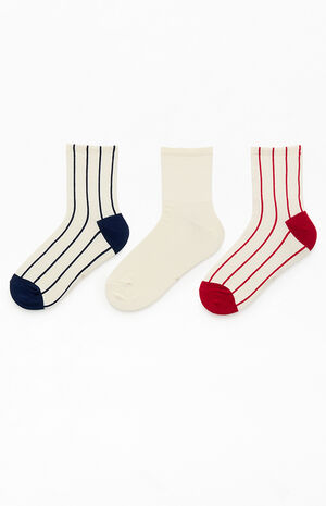 3 Pack Originals Pinstripe Crew Socks image number 2