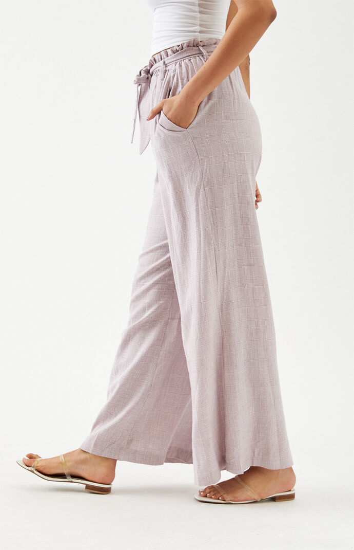Check Wide Leg Pants