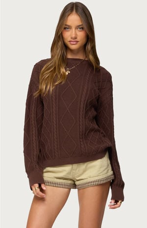 Jessy Cable Knit Oversized Sweater image number 1