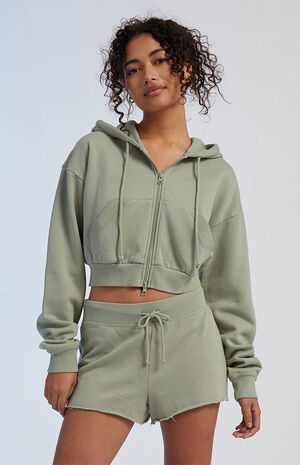 Bamboo Full Zip Cropped Hoodie image number 2