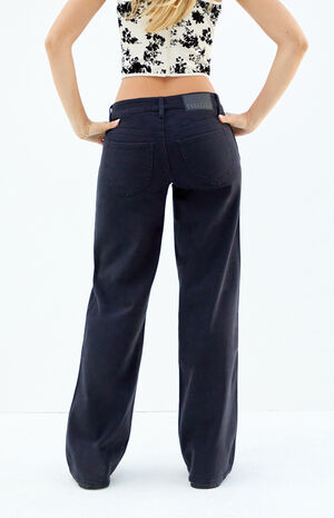 Stretch Black Curve Low Rise Baggy Jeans image number 4