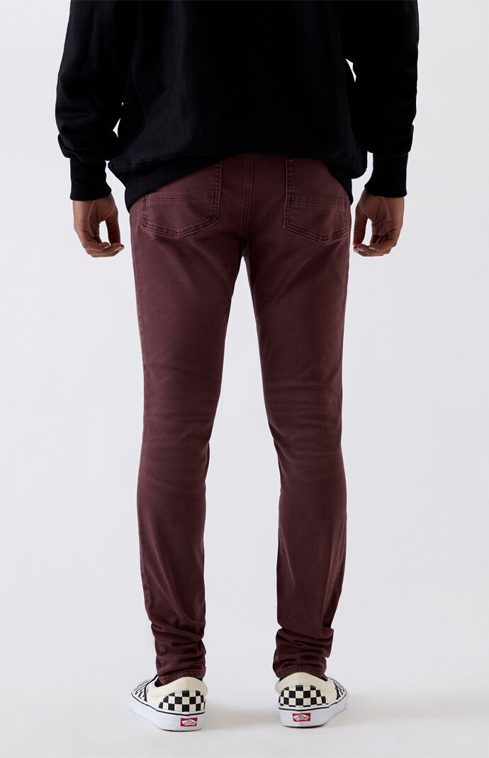 Maroon skinny online jeans mens