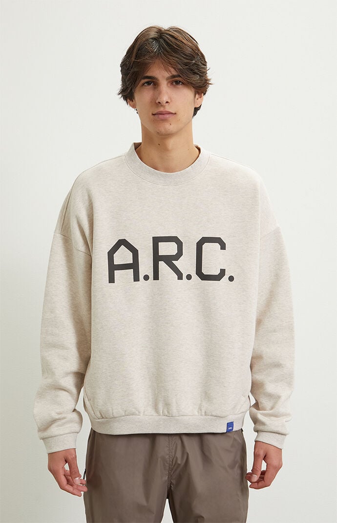 A.R.C. Oatmeal Vintage Wash Heavyweight Fleece Crew Neck Sweatshirt | PacSun