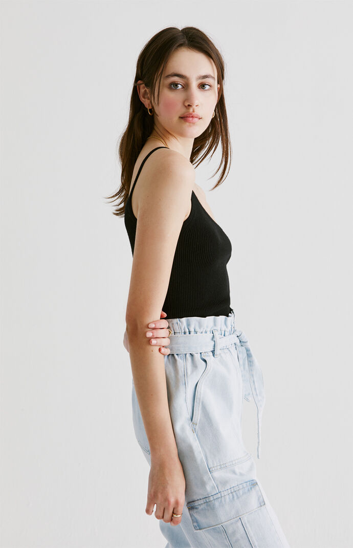 One Shoulder Sweater Tank Top