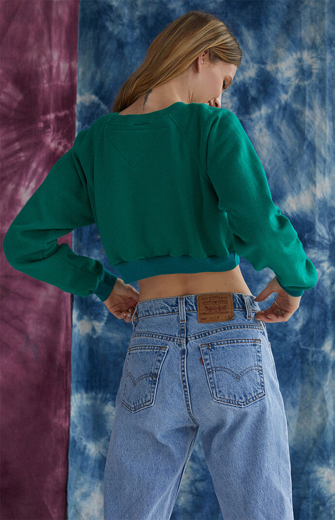 Cropped clearance sweatshirt green