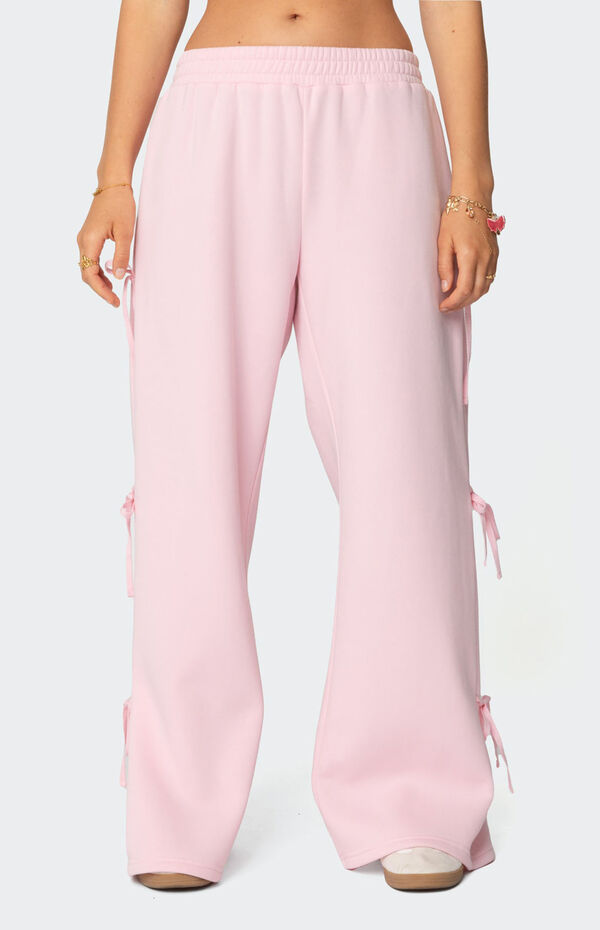 theredthread burlesque print sweat pants（EDIKTED Brenna Low Rise 