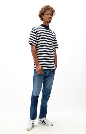 Striped Mock Neck T-Shirt image number 4