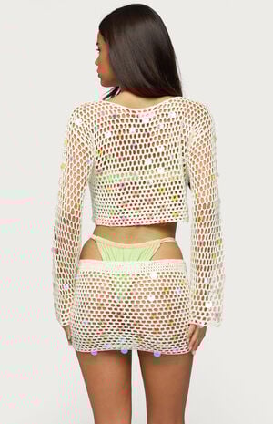 Kirah Sequin Crochet Top image number 3