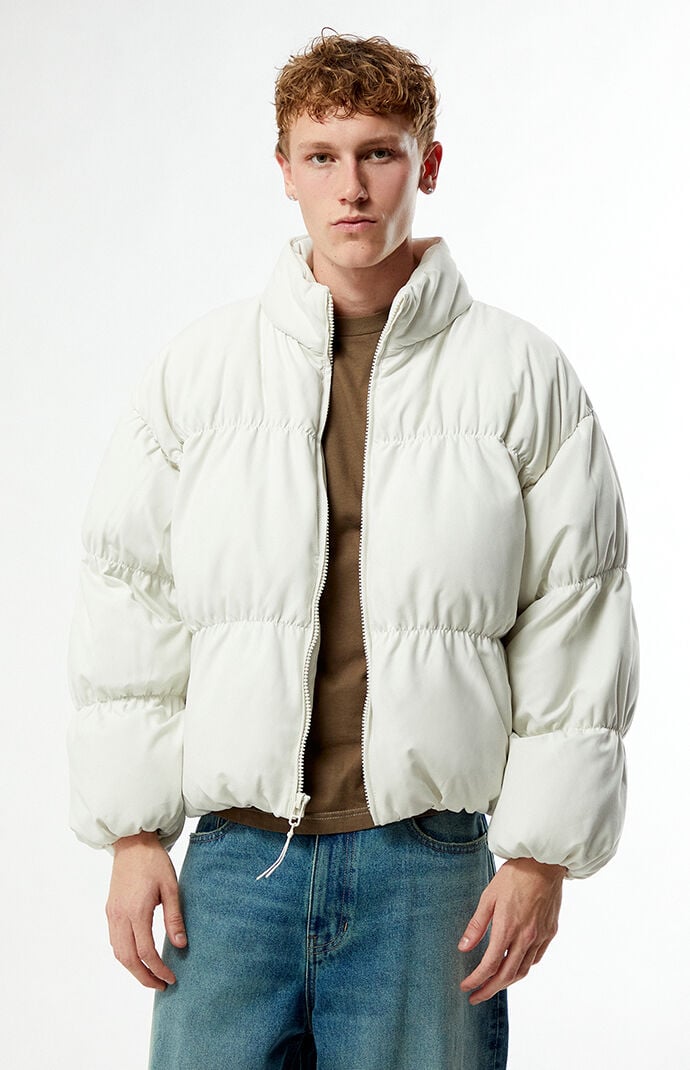 Pacsun Cream 83 Channel Puffer Jacket