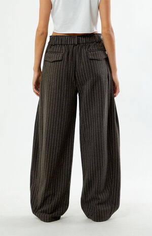 Pinstripe Dove Low Rise Baggy Trousers image number 4