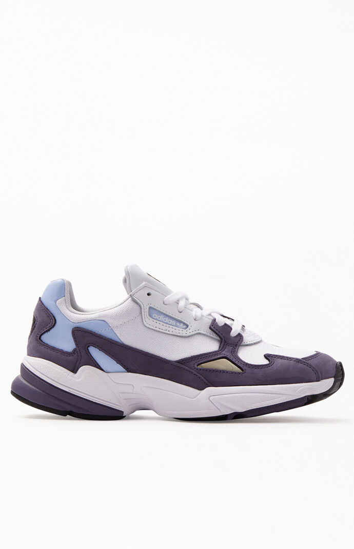 Adidas Women S Purple White Falcon Sneakers Pacsun