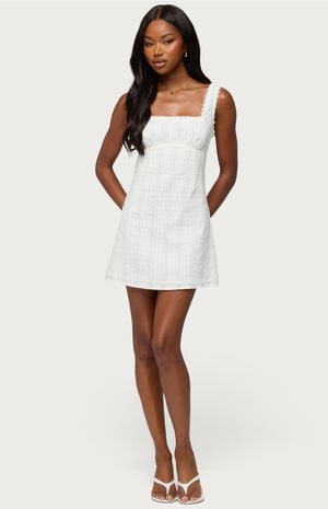 Citrina Lacey Striped Mini Dress image number 4