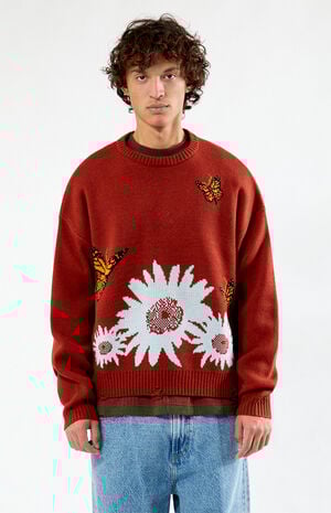 Floral Butterfly Cropped Sweater image number 1