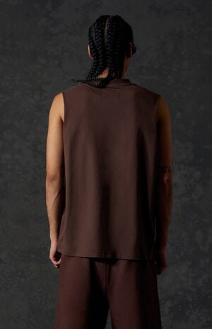 Brown Standard Cut Off Muscle T-Shirt image number 3