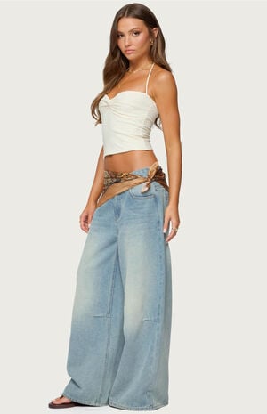 Zoee Twisted Textured Halter Top image number 4