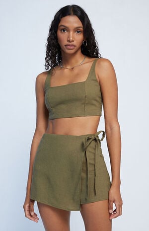 Cropped Linen Cami Top image number 2