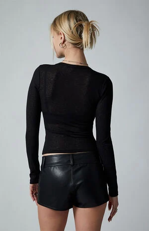 Faux Leather Low Rise Shorts image number 5