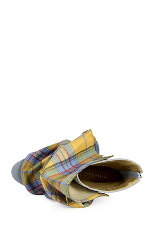 Women's Yellow Plaid Birdsong Stiletto Booties image number 4
