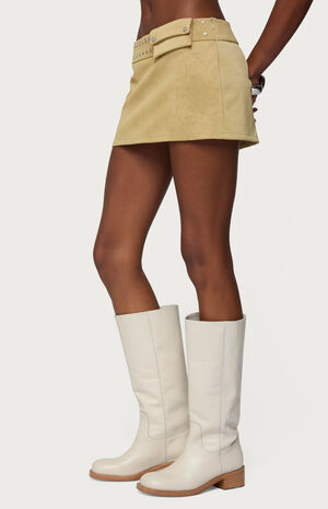 Roney Stud Faux Suede Mini Skort image number 2