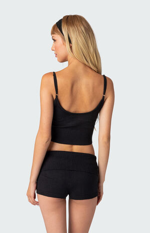 Don Tie Front Knit Tank Top image number 3