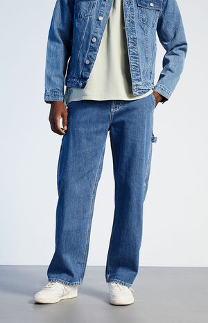 Baggy Medium Wash Carpenter Jeans image number 2