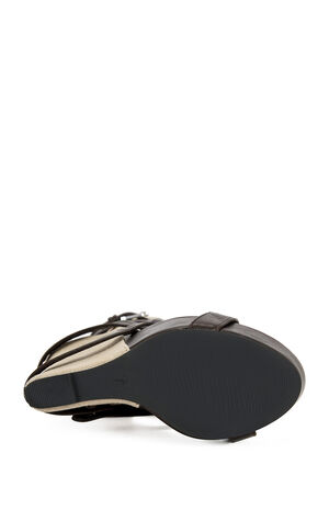 Women's Rothko Taupe Belted Wedge Sandals image number 5