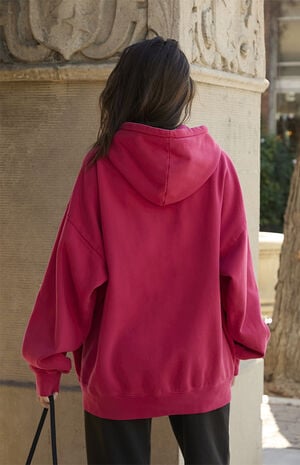 Red Christy Full Zip Oversized Hoodie image number 3