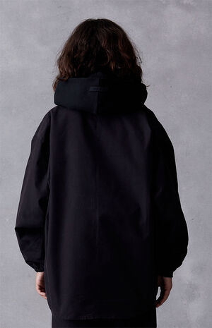 Essentials Jet Black Button Down Shirt Jacket image number 3