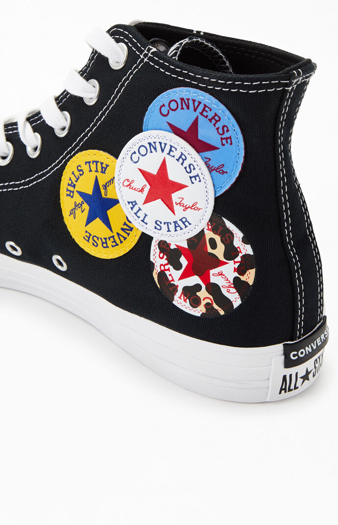 Converse Black Chuck Taylor All Star Multi Logo High Top Shoes Pacsun