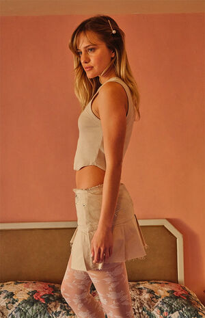 By PacSun Pleated Bunny Low Rise Mini Skirt image number 2