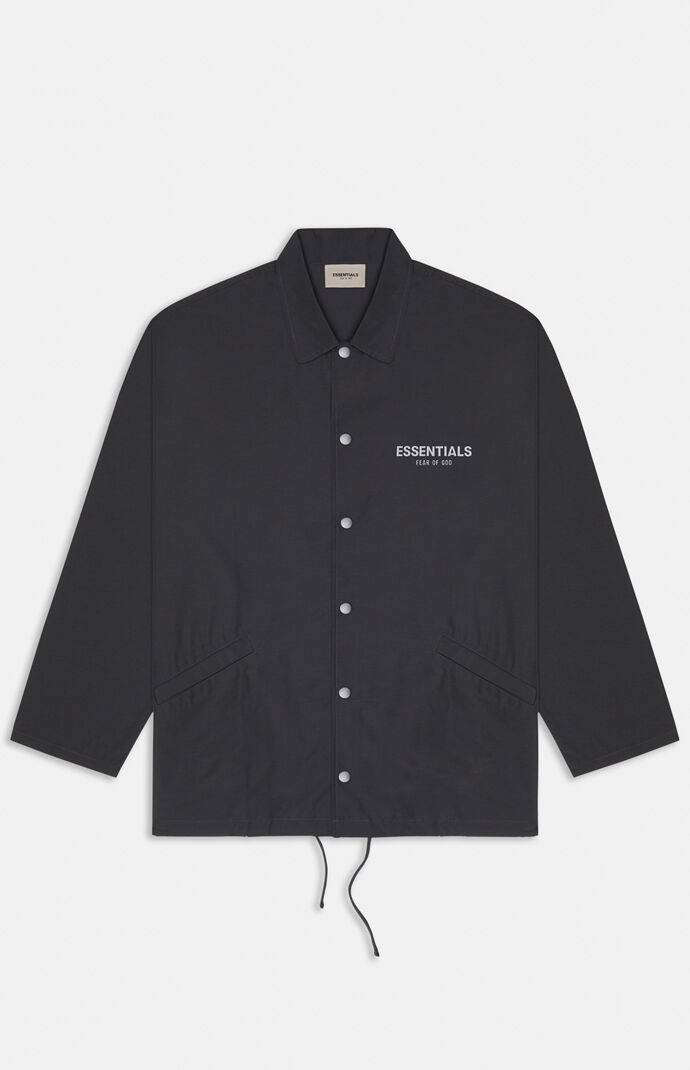 Fear of God Essentials Essentials Black Coach Jacket | PacSun