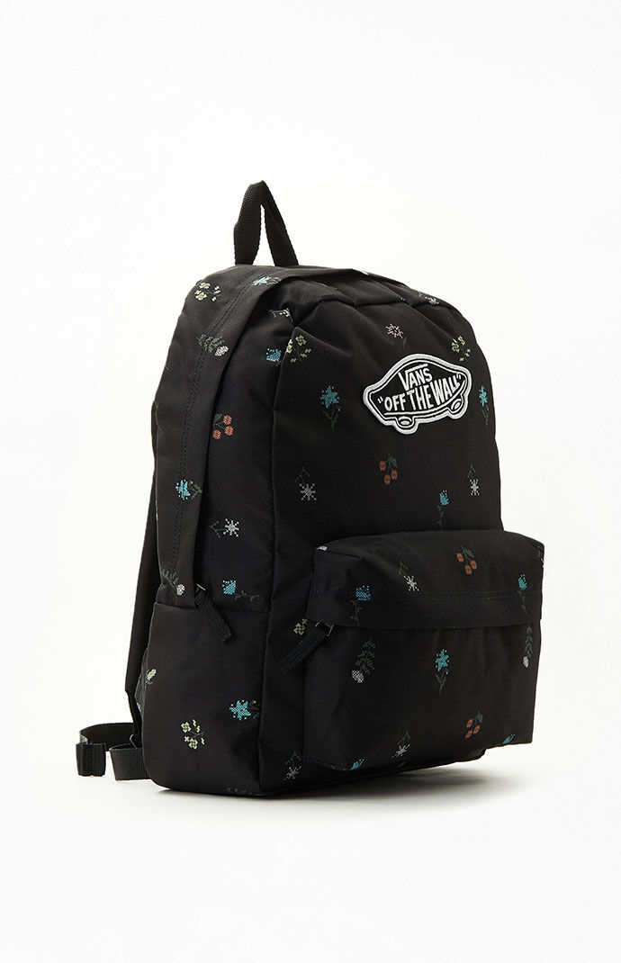 Vans Black Floral Realm Backpack PacSun