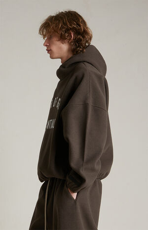 Brown Brushed Yarn Hoodie image number 3